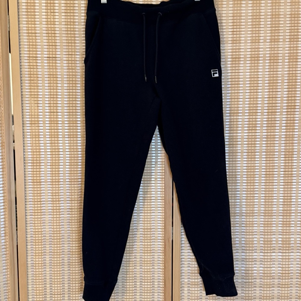 Fila Mens M Jogger Sweatpants Black‎ Drawstring Pockets Athletic Leisure Workout